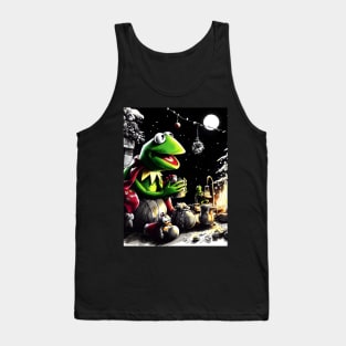 Puppet Wonderland: Festive Art Prints Featuring Whimsical Puppets for a Joyful Christmas Celebration! Tank Top